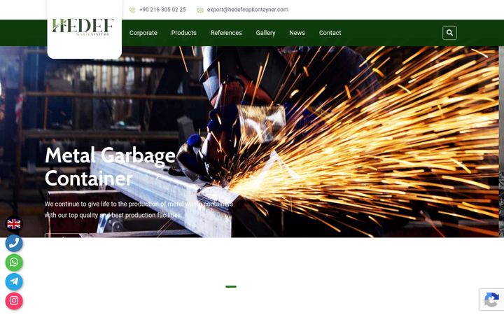 Screenshot of hedefcopkonteyner.com
