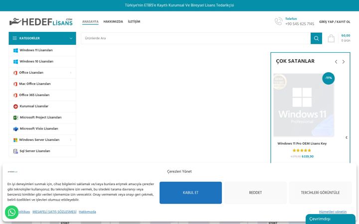 Screenshot of hedeflisans.com