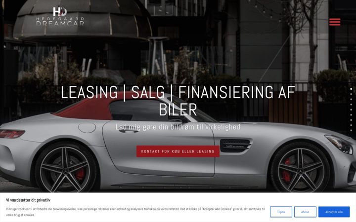 Screenshot of hedegaarddreamcar.dk