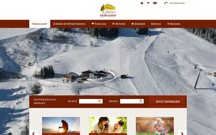 Snimka zaslona za hedegghof.at