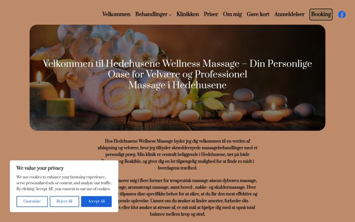 Screenshot of hedehusenewellnessmassage.dk