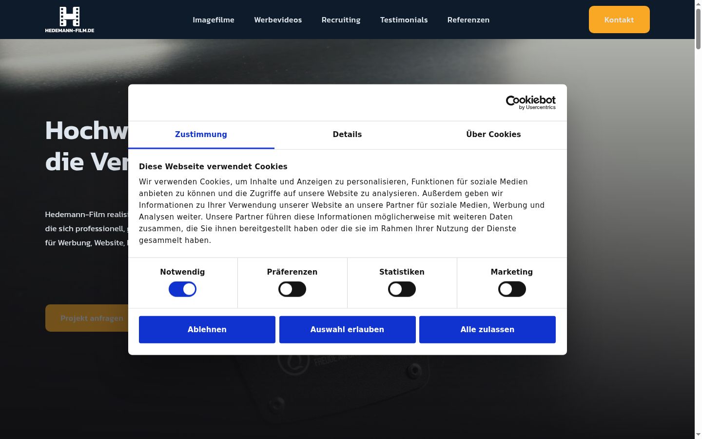 Screenshot tal-banner tal-kunsens muri qabel kwalunkwe interazzjoni