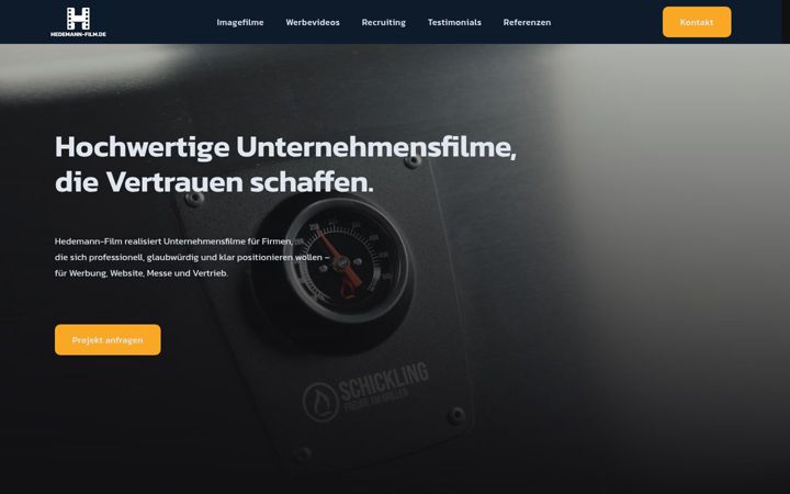 Screenshot of hedemann-film.de