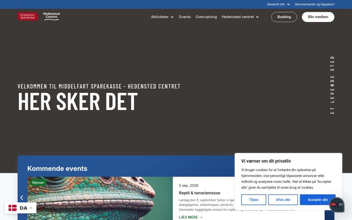 Screenshot of hedenstedcentret.dk