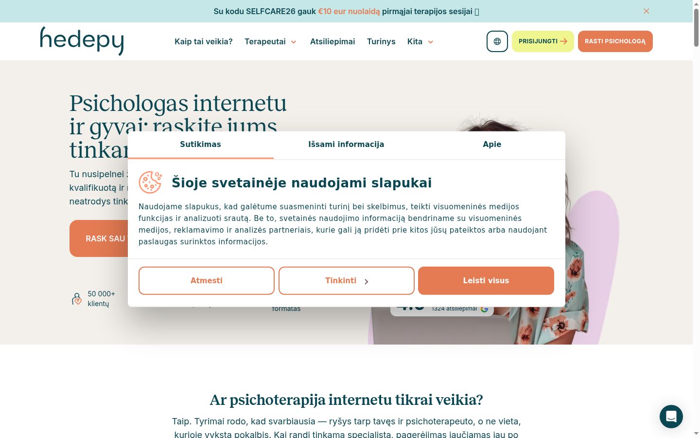 Snímek obrazovky baneru souhlasu zobrazeného před jakoukoli interakcí