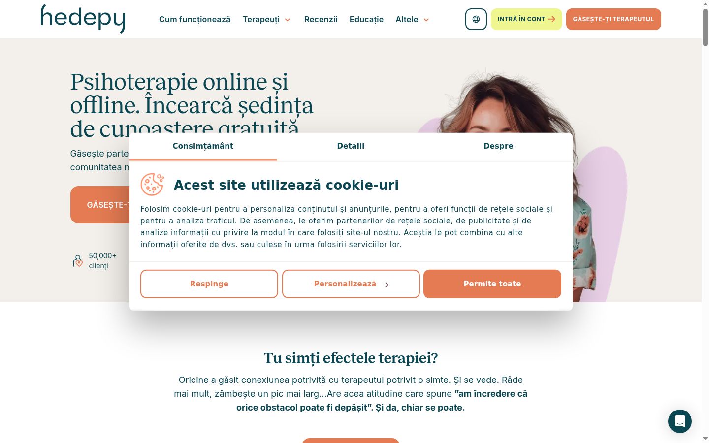 Capture d'écran de la bannière de consentement affichée avant toute interaction