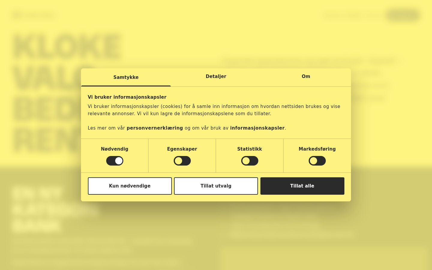 Screenshot del banner di consenso mostrato prima di qualsiasi interazione