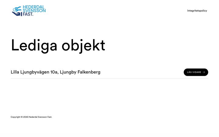 Screenshot of hederdalsvensson.se