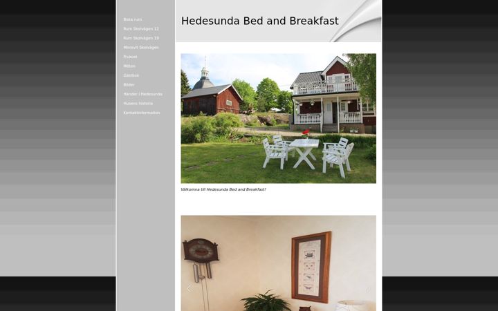 Screenshot of hedesundabedandbreakfast.se