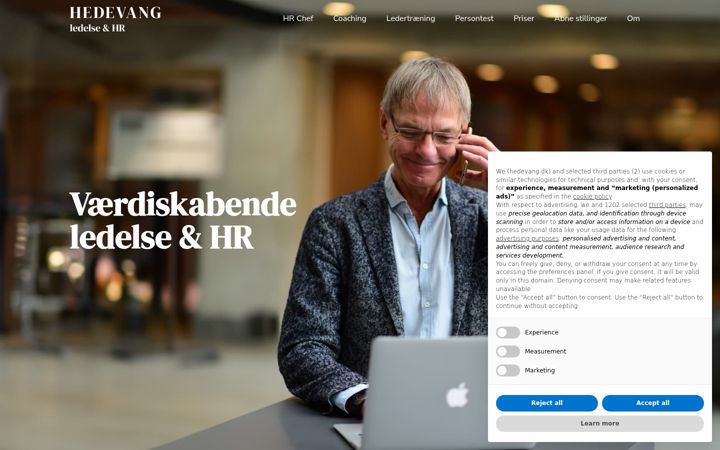 Screenshot of hedevang.dk