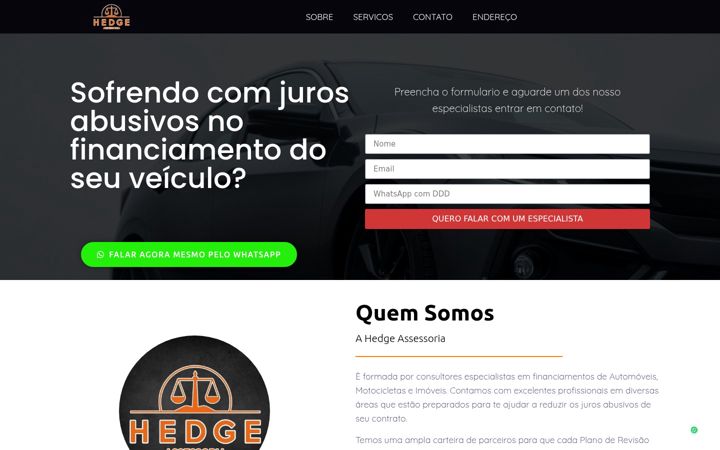 Screenshot of hedgeassessoria.com.br