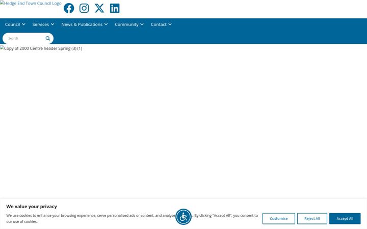 Screenshot of hedgeend-tc.gov.uk