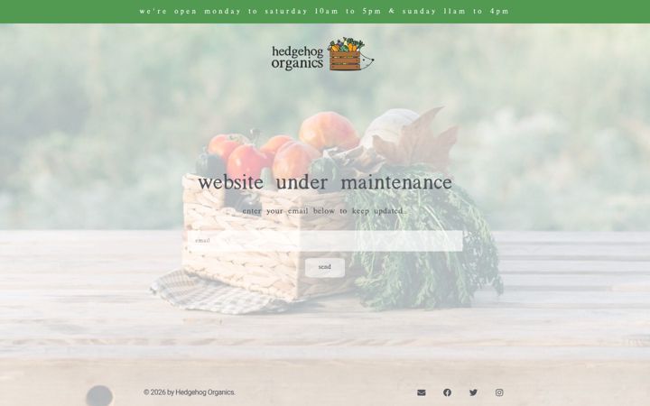 Screenshot of hedgehogorganics.co.uk