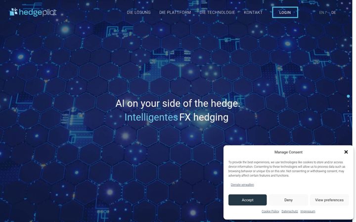 Captura de pantalla de hedgepilot.de