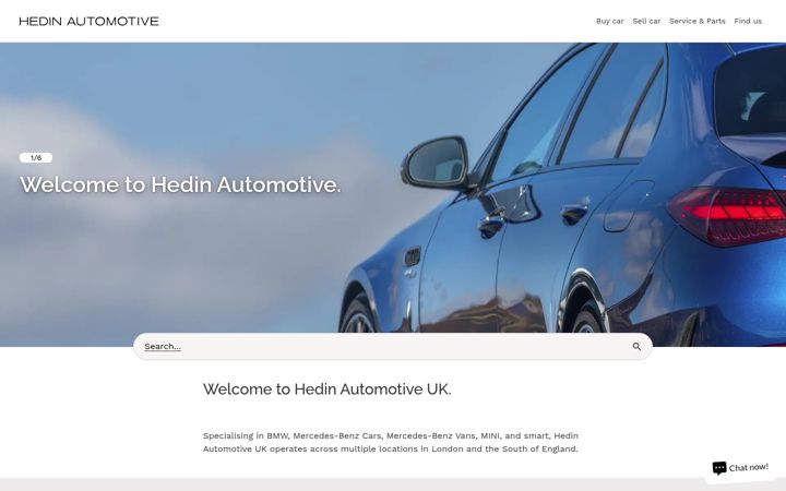 Screenshot of hedinautomotive.co.uk