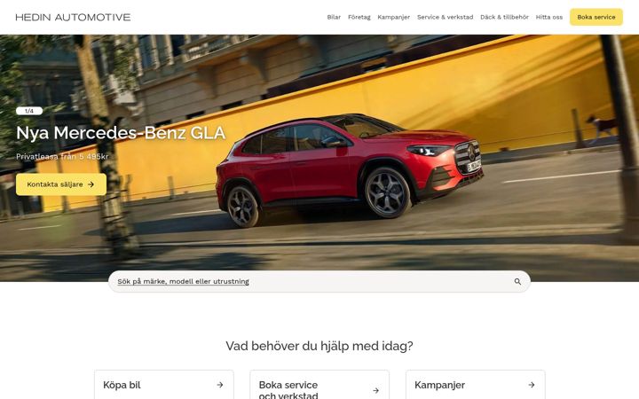 Screenshot of hedinautomotive.se