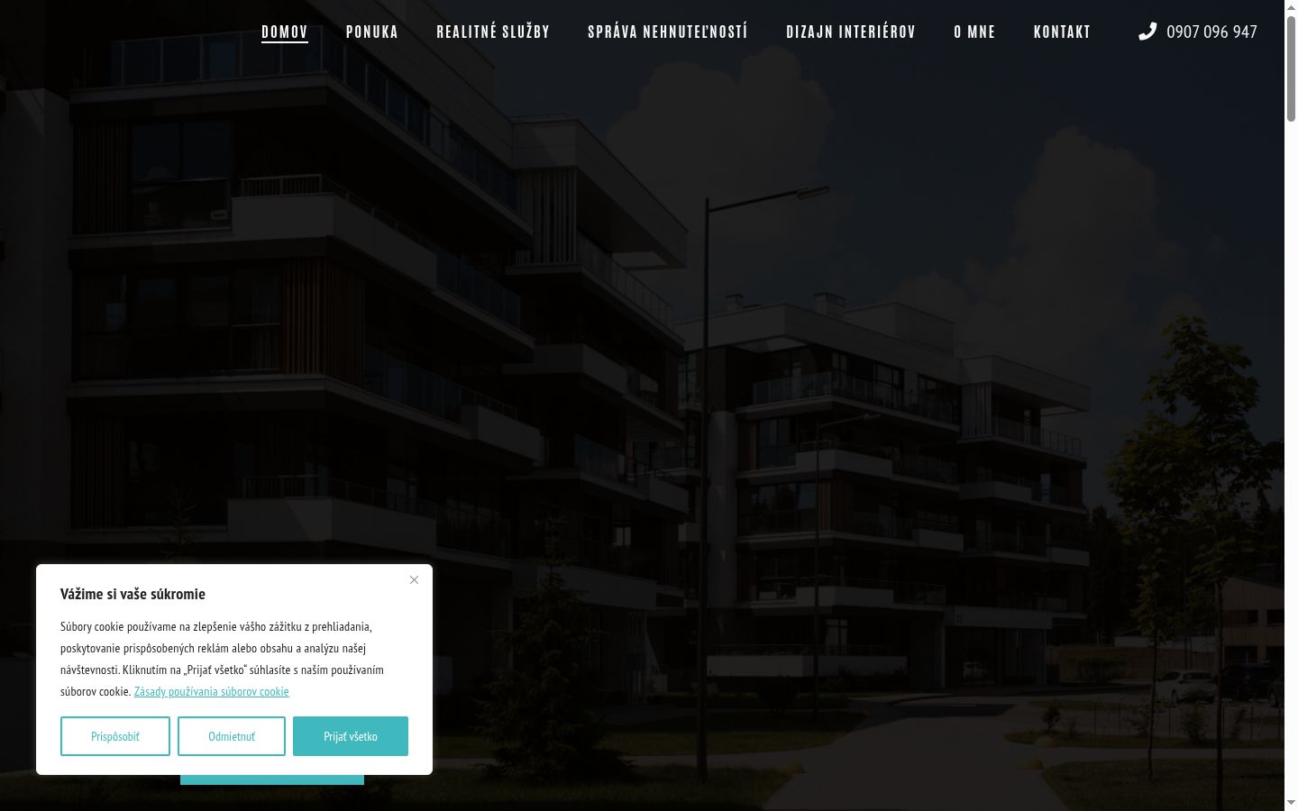 Screenshot of the consent banner shown before any interaction