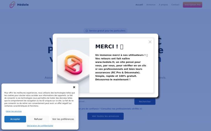 Screenshot of hedole.fr