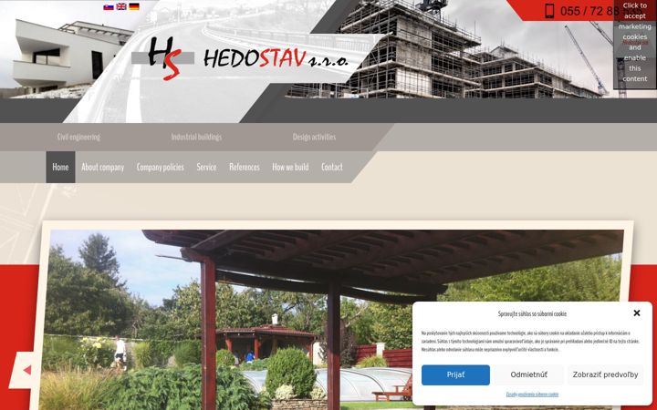 Screenshot of hedostav.sk