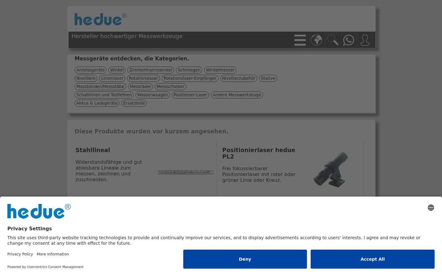 Posnetek zaslona pasice za privolitev, prikazane pred kakršno koli interakcijo