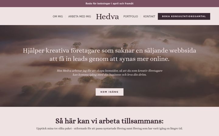 Screenshot of hedva.se