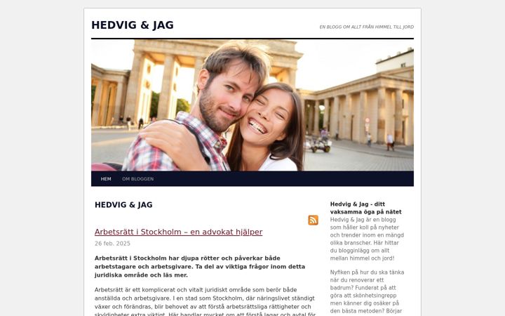 Screenshot of hedvigochjag.se