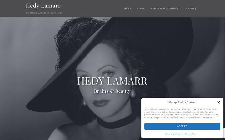 Screenshot of hedylamarr.com