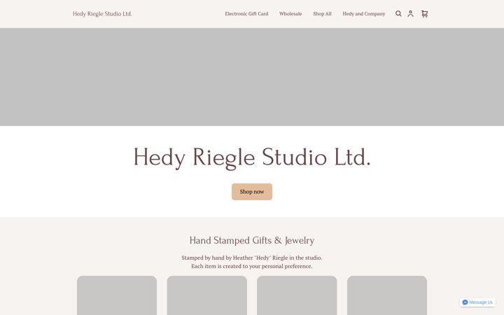 Screenshot of hedyrieglestudio.com