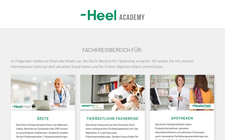 Screenshot of heel-academy.de