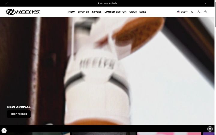 Snímek obrazovky heelys.com