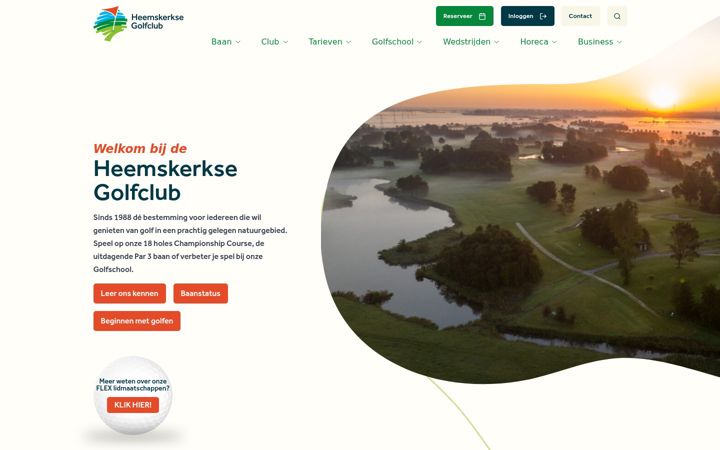 Screenshot of heemskerksegolfclub.nl