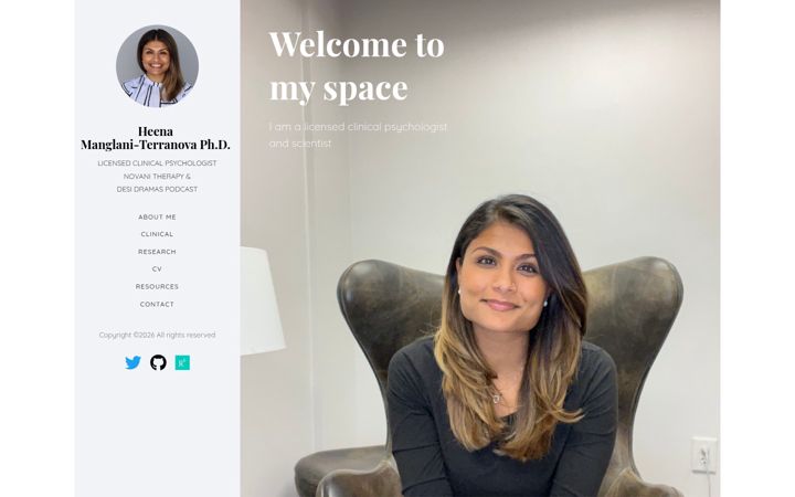 Screenshot of heenamanglani.com