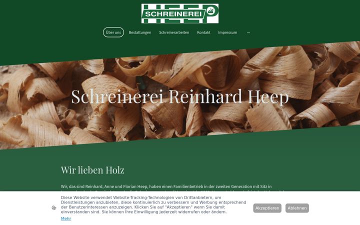 Screenshot of heep-schreinerei.de