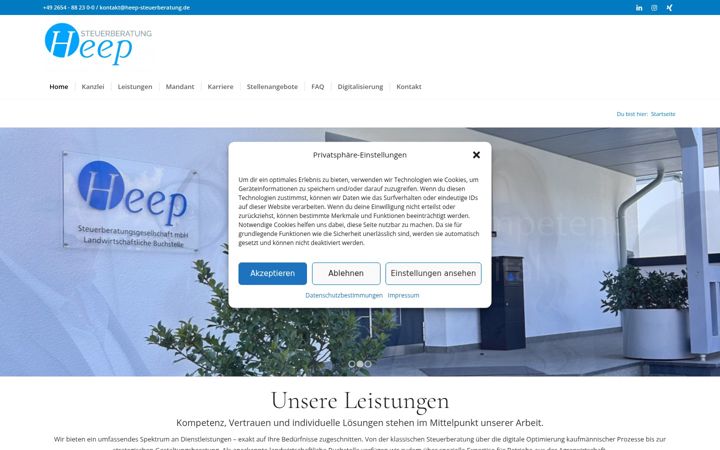 Screenshot of heep-steuerberatung.de