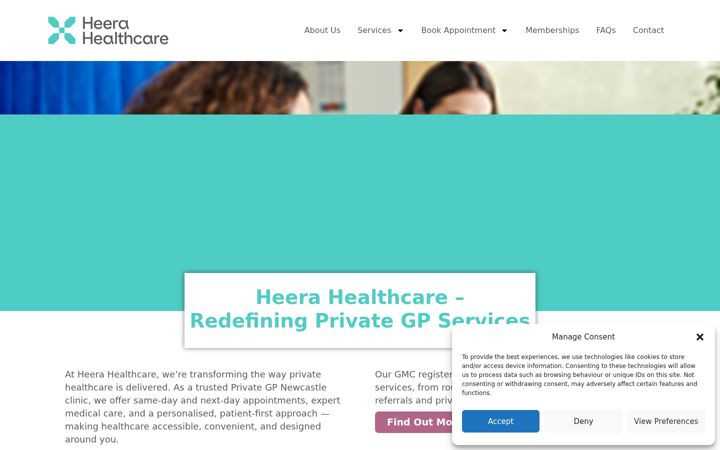 Screenshot of heerahealthcare.com