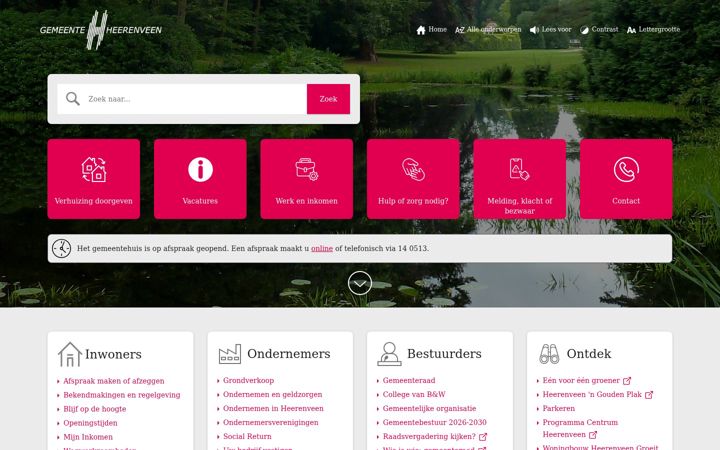 Screenshot of heerenveen.nl