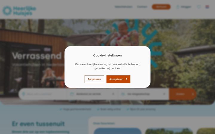 Screenshot of heerlijkehuisjes.nl