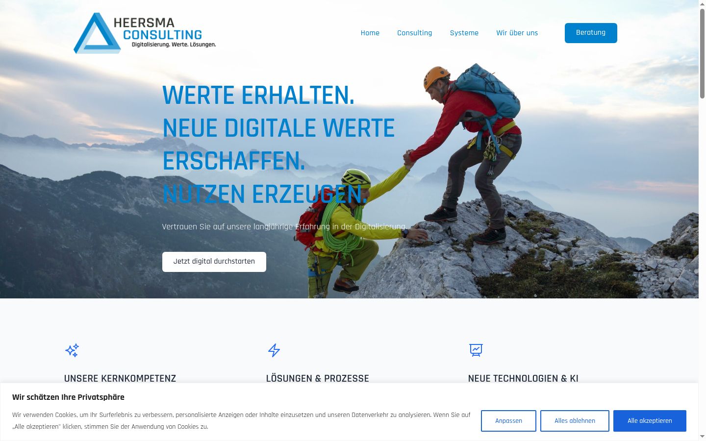 Screenshot of the consent banner shown before any interaction