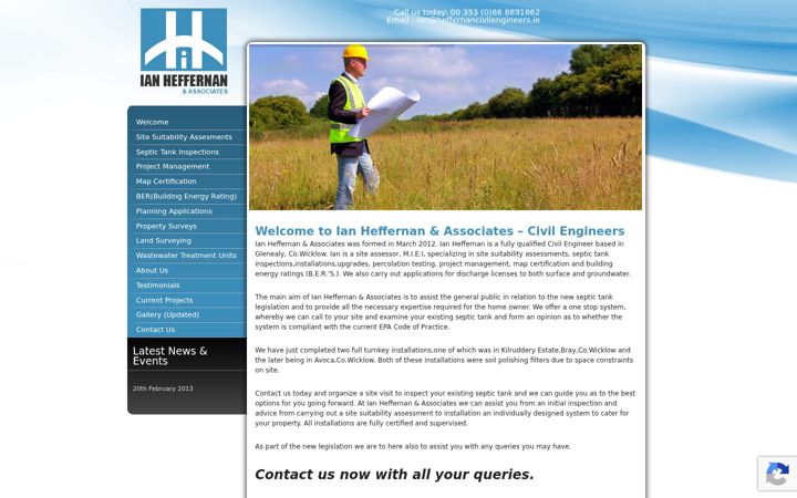 Screenshot of heffernancivilengineers.ie