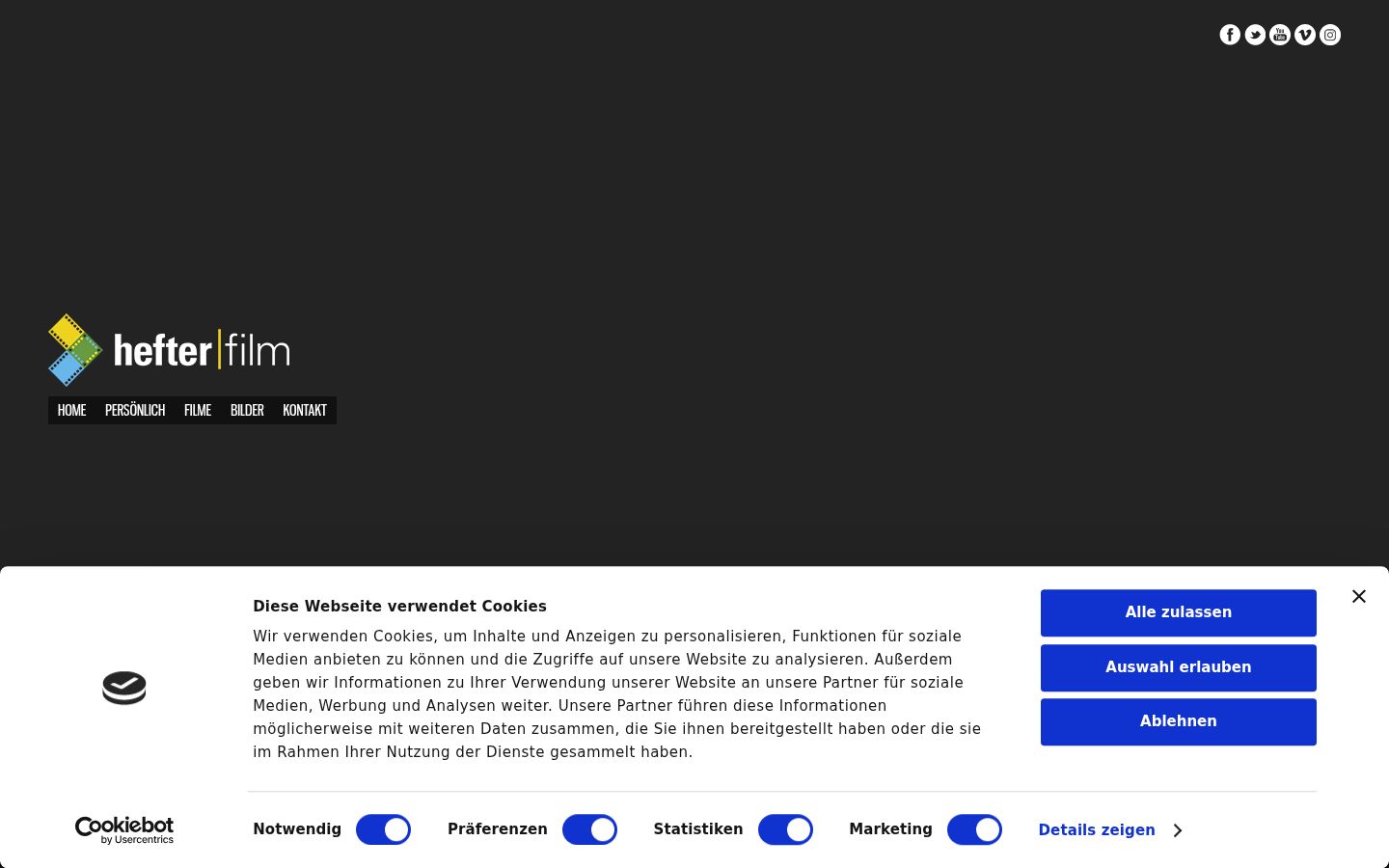 Screenshot del banner di consenso mostrato prima di qualsiasi interazione