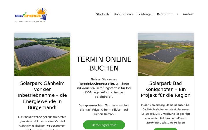Skjermbilde av heg-energie.de