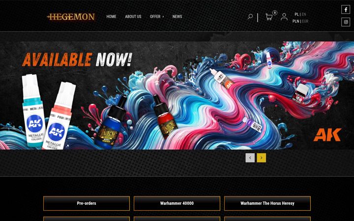 Screenshot of hegemonshop.com