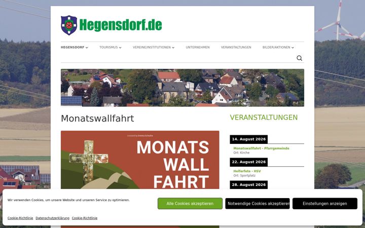 Posnetek zaslona hegensdorf.de
