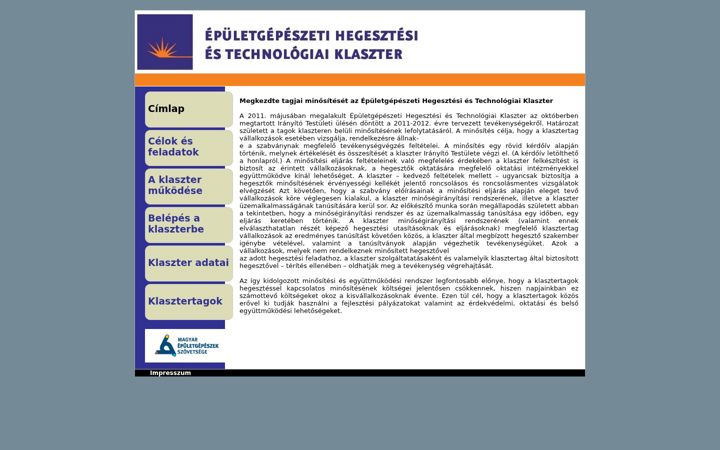 Screenshot of hegesztesiklaszter.hu
