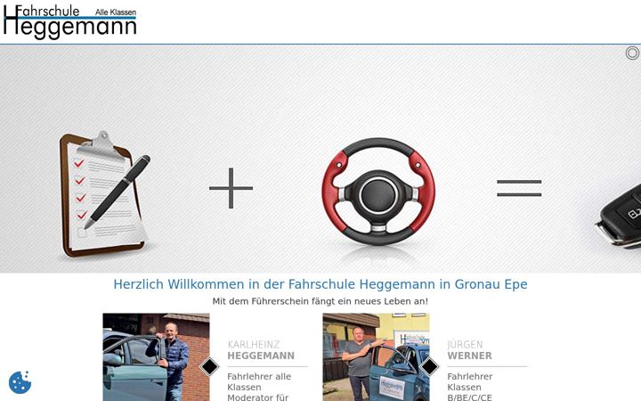 Screenshot of heggemann-fahrschule.de