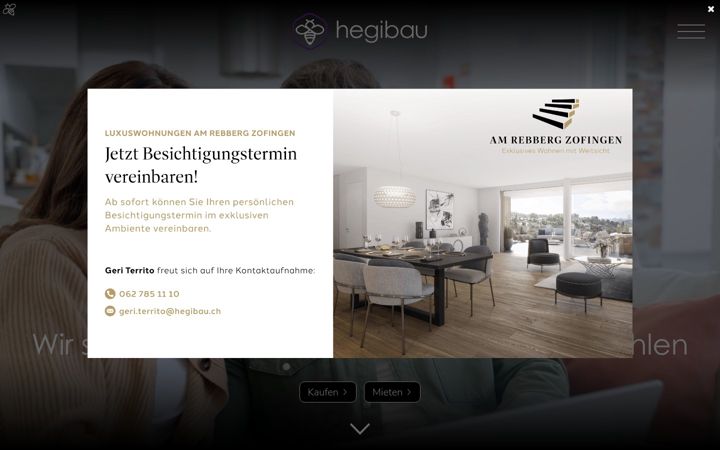 Screenshot of hegibau.ch