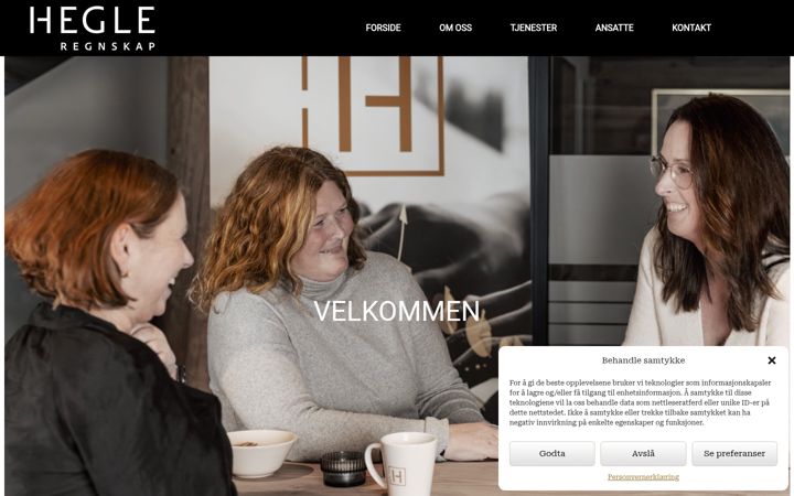 Screenshot of hegle-regnskap.no