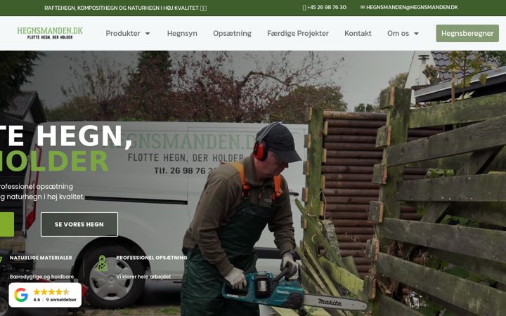 Screenshot of hegnsmanden.dk