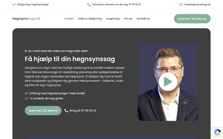 Screenshot of hegnsynsklage.dk