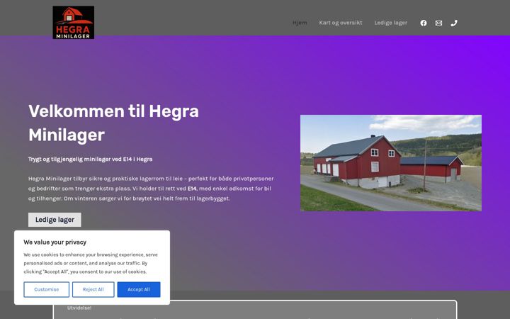 Screenshot of hegraminilager.no